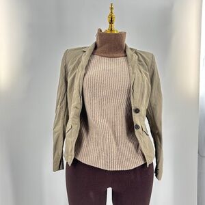 Banana Republic Italian Fabric Blazer Size 4 – Beige Khaki w/ NYC map lining